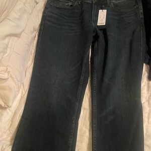 rag & bone Dark Blue Wide Leg Jeans